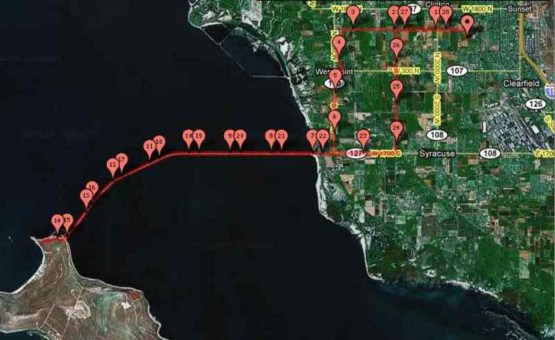 Map of Antelope Island Ride 9/17/2009