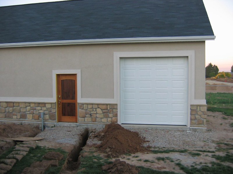 Shop door and gas trench in progress